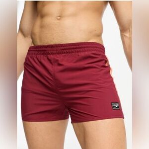 Maroon Swim Shorts with Logo